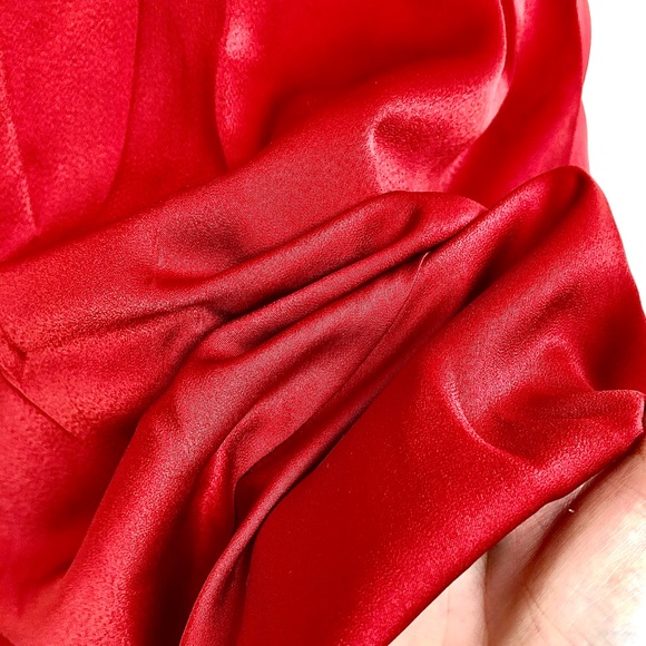 SHEIN⚡️Asymmetrical Satin Little Red Dress_S(Sz 6) - Picture 7 of 10